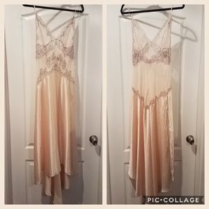 VICTORIA'S SECRET Silk Nightgown w/ Black Lace